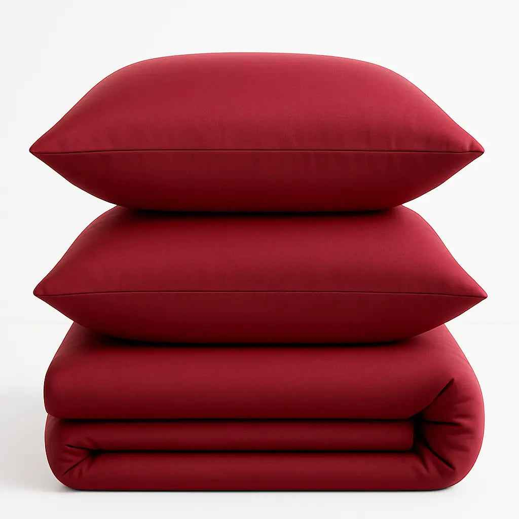 Pościel Satynowa Bordowa – 100% Bawełna Turecka, 140g, Luksusowa Jakość