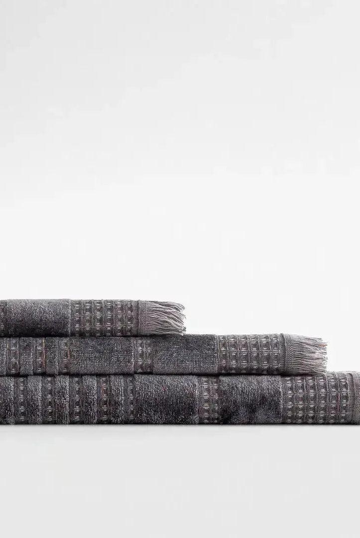 Zestaw 3 ręczników Zeus – 100% Organiczna Turecka Bawełna, Antracyt Wivanco Bedding