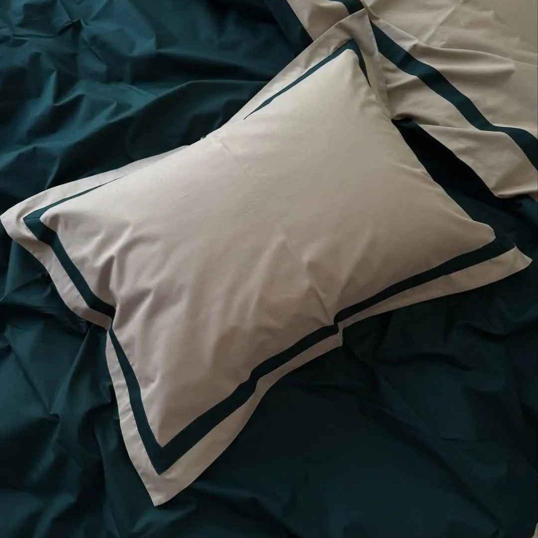 Pościel z Merceryzowanej Satyny – Butelkowa Zieleń & Szampański, 100% Bawełna Turecka, 140 g/m², Edycja Exclusive