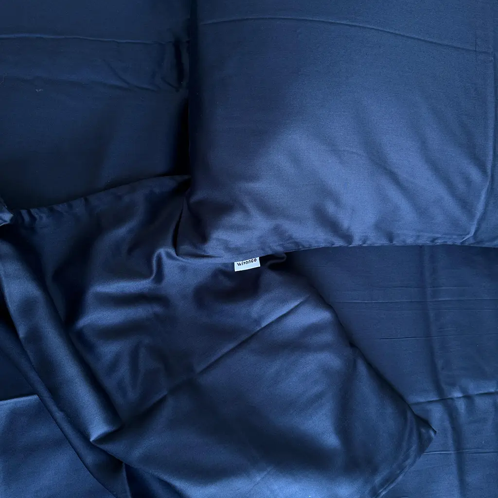Pościel Satynowa Granatowa – 100% Bawełna Turecka, 140g, Hotelowy Komfort Wivanco Bedding