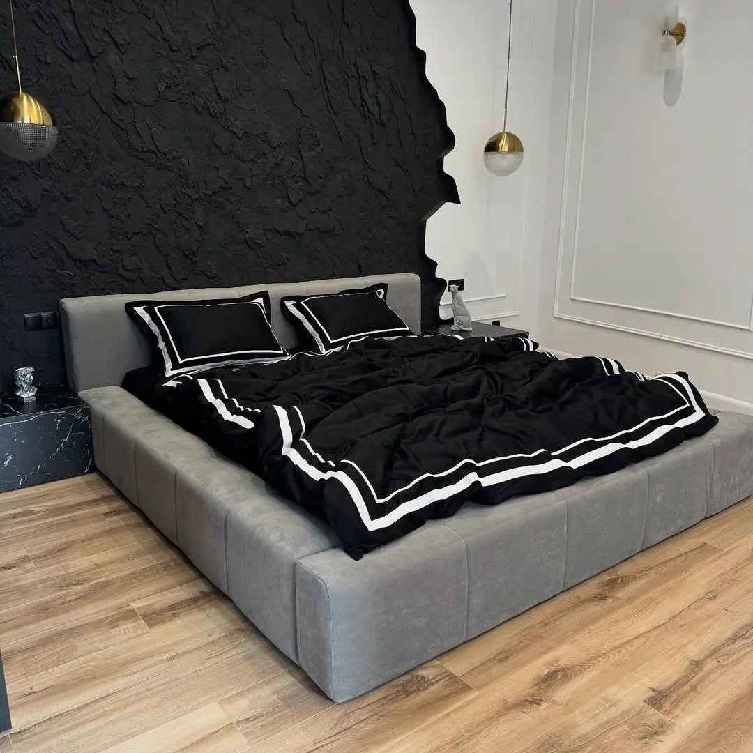 Pościel z Merceryzowanej Satyny – Czarno & Biała, 100% Bawełna Turecka, 140 g/m², Edycja Exclusive