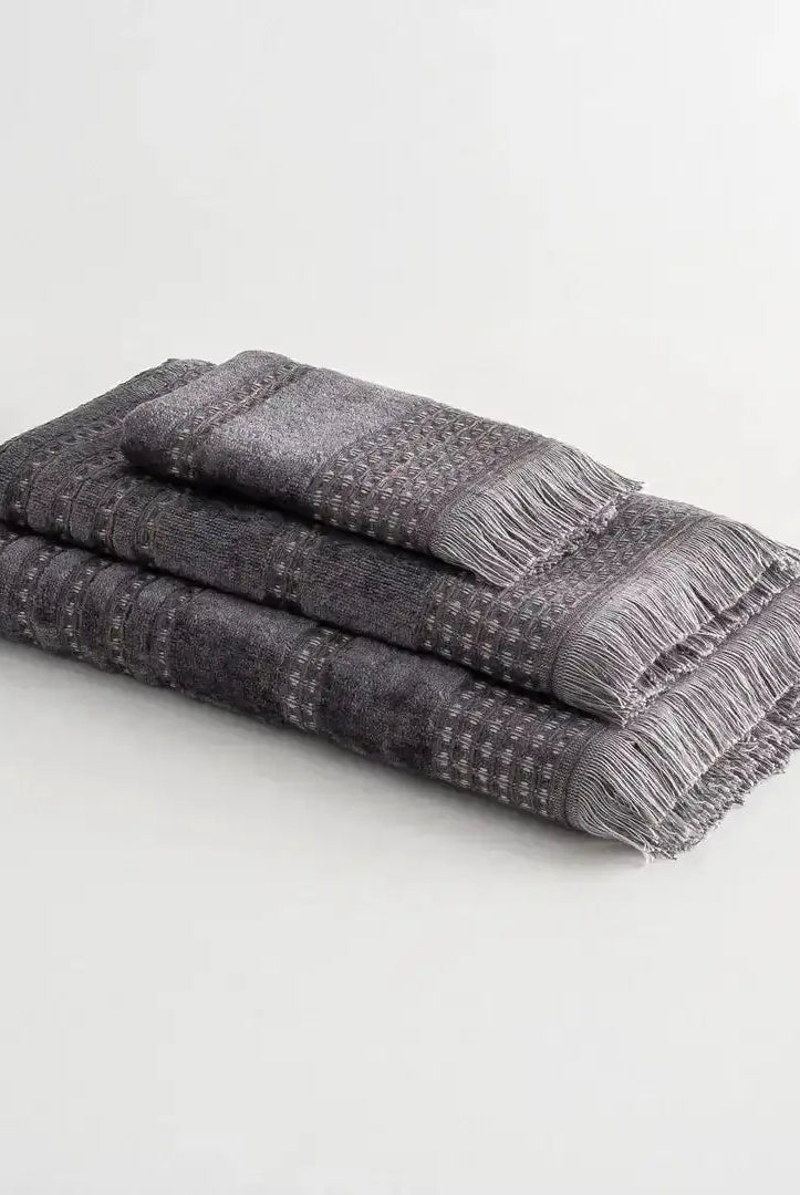 Zestaw 3 ręczników Zeus – 100% Organiczna Turecka Bawełna, Antracyt Wivanco Bedding