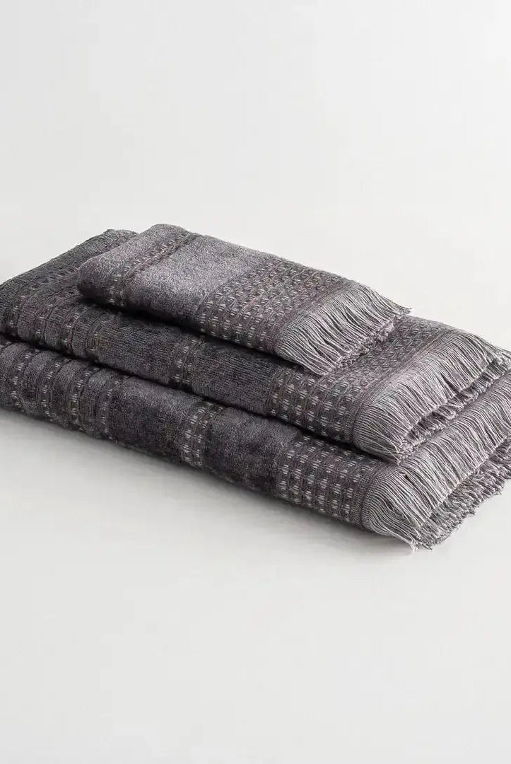 Zestaw 3 ręczników Zeus – 100% Organiczna Turecka Bawełna, Antracyt Wivanco Bedding