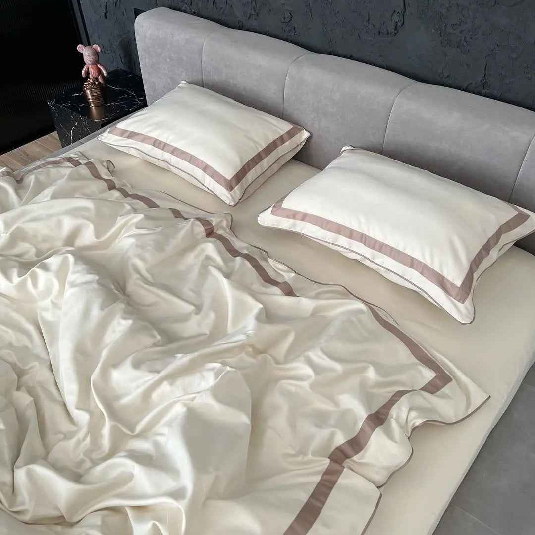 Pościel z Merceryzowanej Satyny – Champagne & Kakao, 100% Bawełna Turecka, 140 g/m², Edycja Exclusive