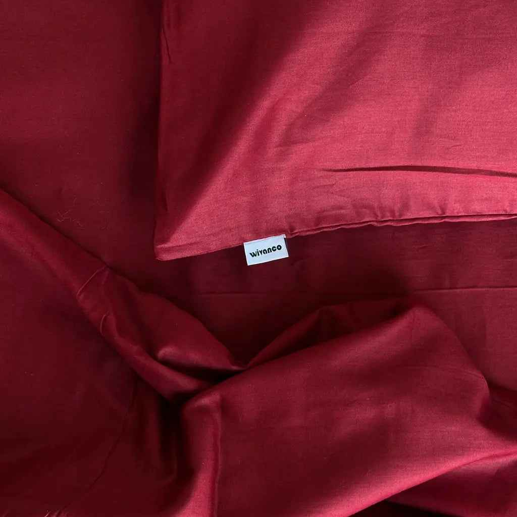 Pościel Satynowa Bordowa – 100% Bawełna Turecka, 140g, Luksusowa Jakość