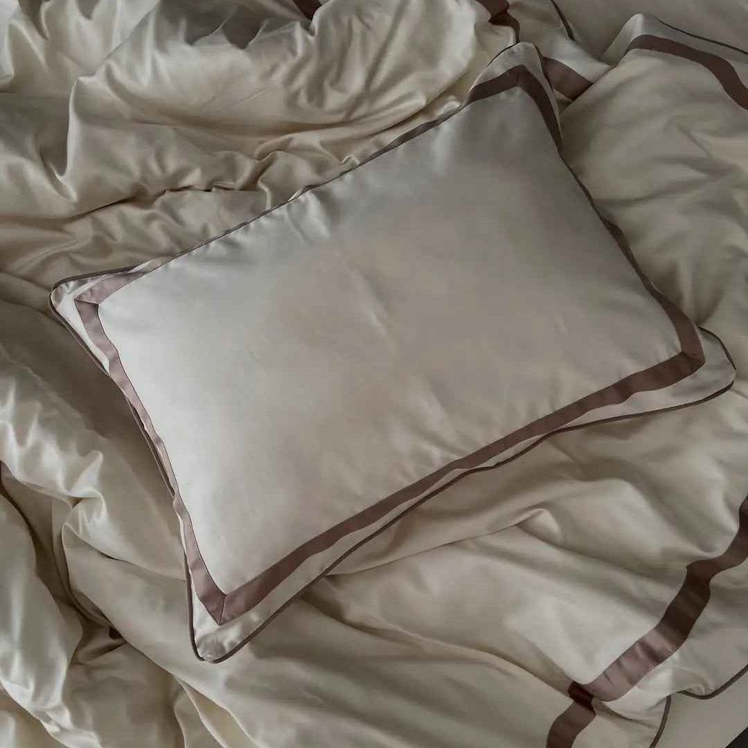 Pościel z Merceryzowanej Satyny – Champagne & Kakao, 100% Bawełna Turecka, 140 g/m², Edycja Exclusive