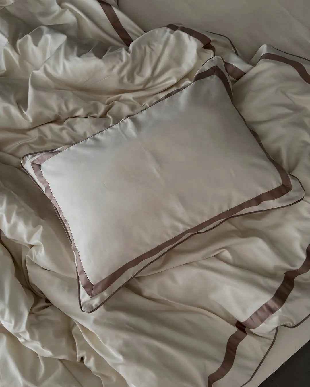 Pościel z Merceryzowanej Satyny – Champagne & Kakao, 100% Bawełna Turecka, 140 g/m², Edycja Exclusive