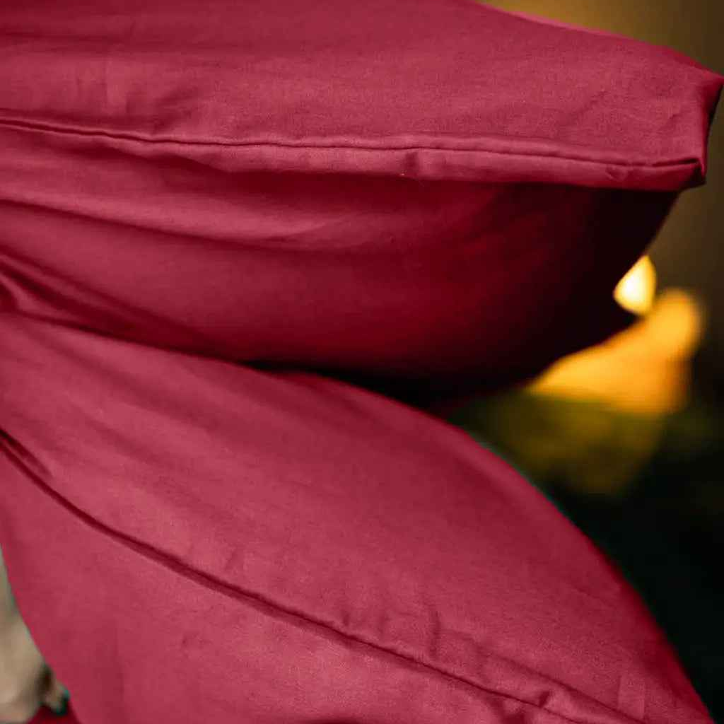 Pościel Satynowa Bordowa – 100% Bawełna Turecka, 140g, Luksusowa Jakość