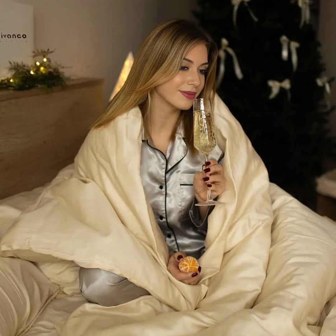 Pościel Satynowa Milky White – 100% Bawełna Turecka, 140g, Styl Hotelowy