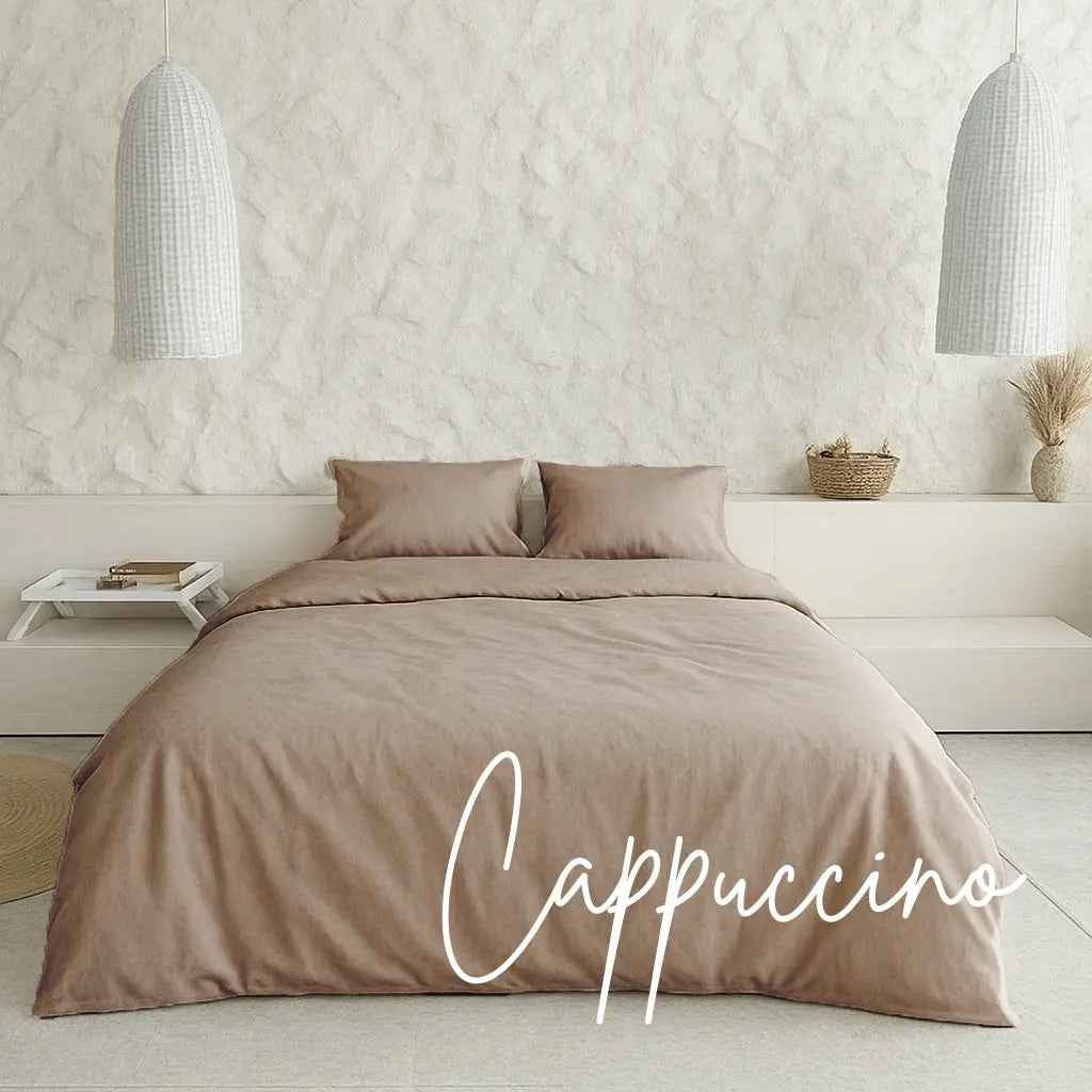 Pościel Satynowa Cappuccino – 100% Bawełna Turecka, 140g, Luksus Hotelowy