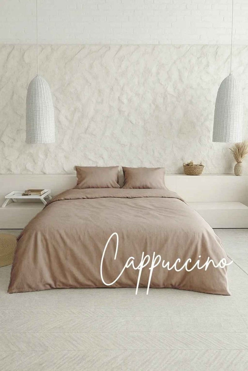 Pościel Satynowa Cappuccino – 100% Bawełna Turecka, 140g, Luksus Hotelowy