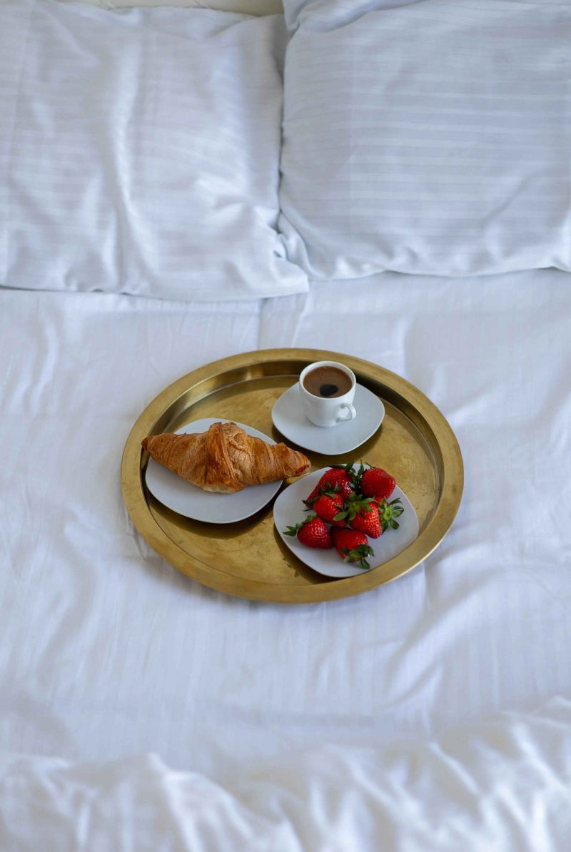 Pościel Satynowa w Paski – Biała, 100% Bawełna Turecka, 140g, Luksus Hotelowy