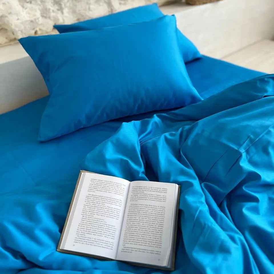 Pościel Satynowa Jasnoniebieska – 100% Bawełna Turecka, 140g, Naturalna Elegancja