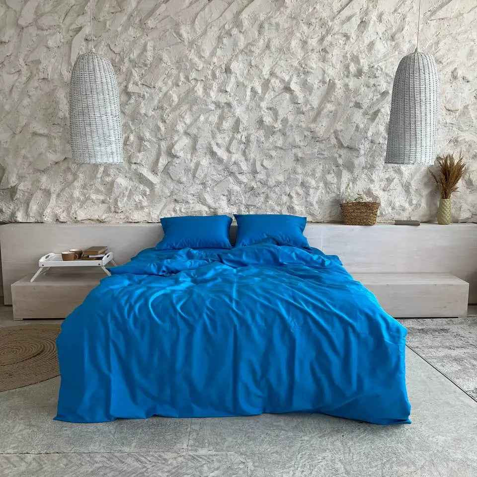 Pościel Satynowa Jasnoniebieska – 100% Bawełna Turecka, 140g, Naturalna Elegancja