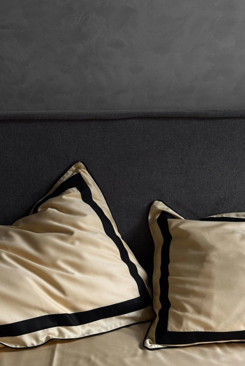 Pościel z Merceryzowanej Satyny – Jasnożółty & Czarny ,100% Bawełna Turecka, 140 g/m², Edycja Exclusive Wivanco Bedding