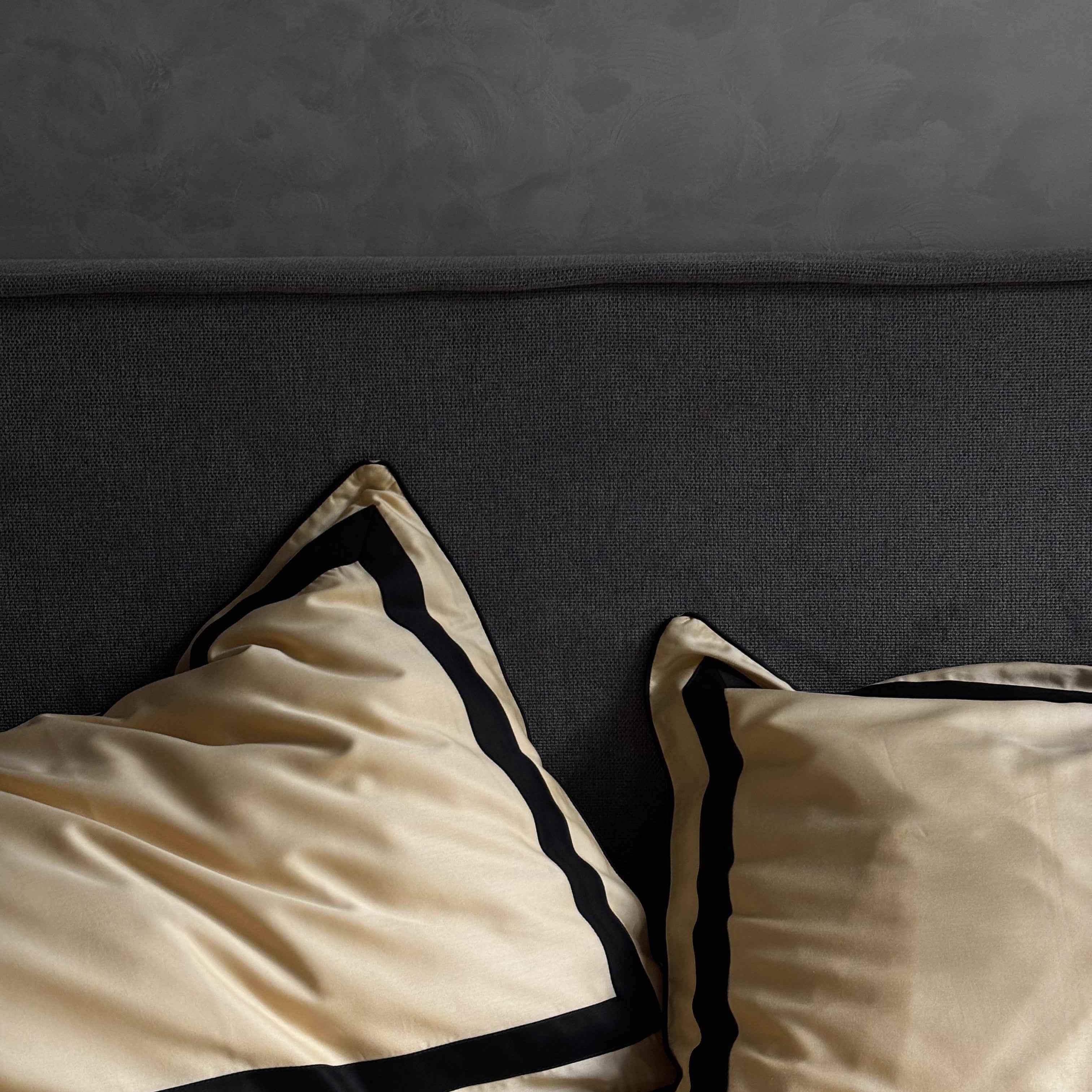 Pościel z Merceryzowanej Satyny – Jasnożółty & Czarny ,100% Bawełna Turecka, 140 g/m², Edycja Exclusive