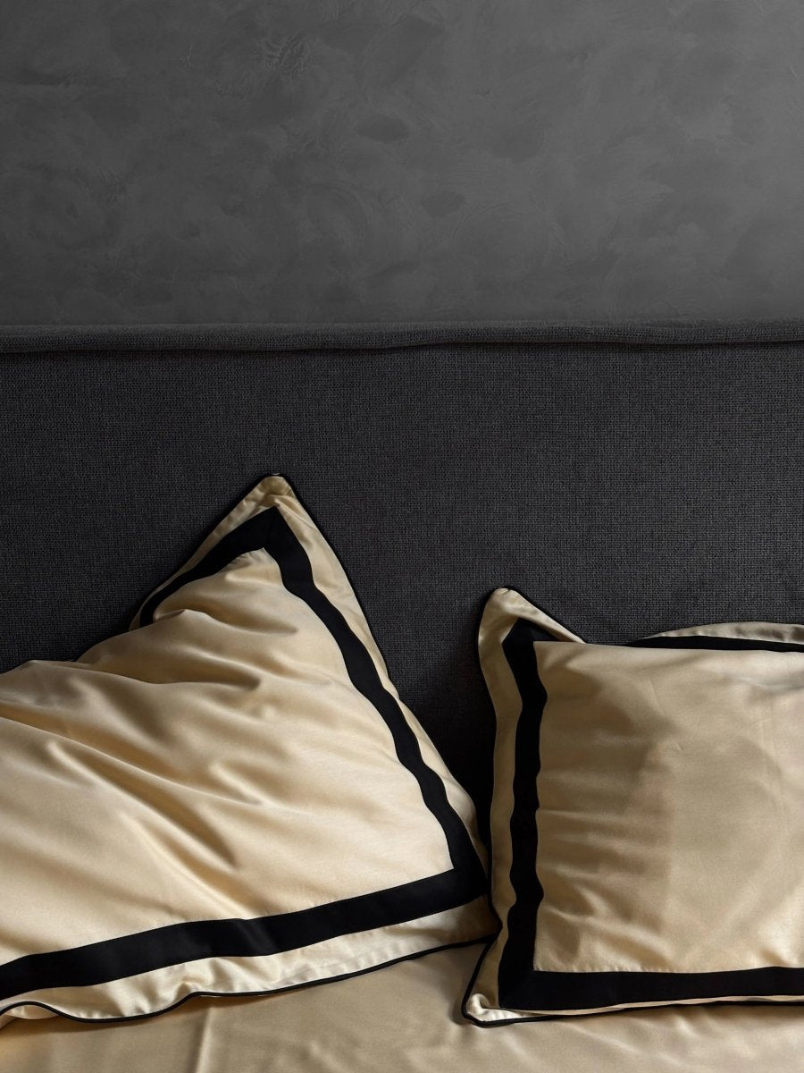 Pościel z Merceryzowanej Satyny – Jasnożółty & Czarny ,100% Bawełna Turecka, 140 g/m², Edycja Exclusive Wivanco Bedding