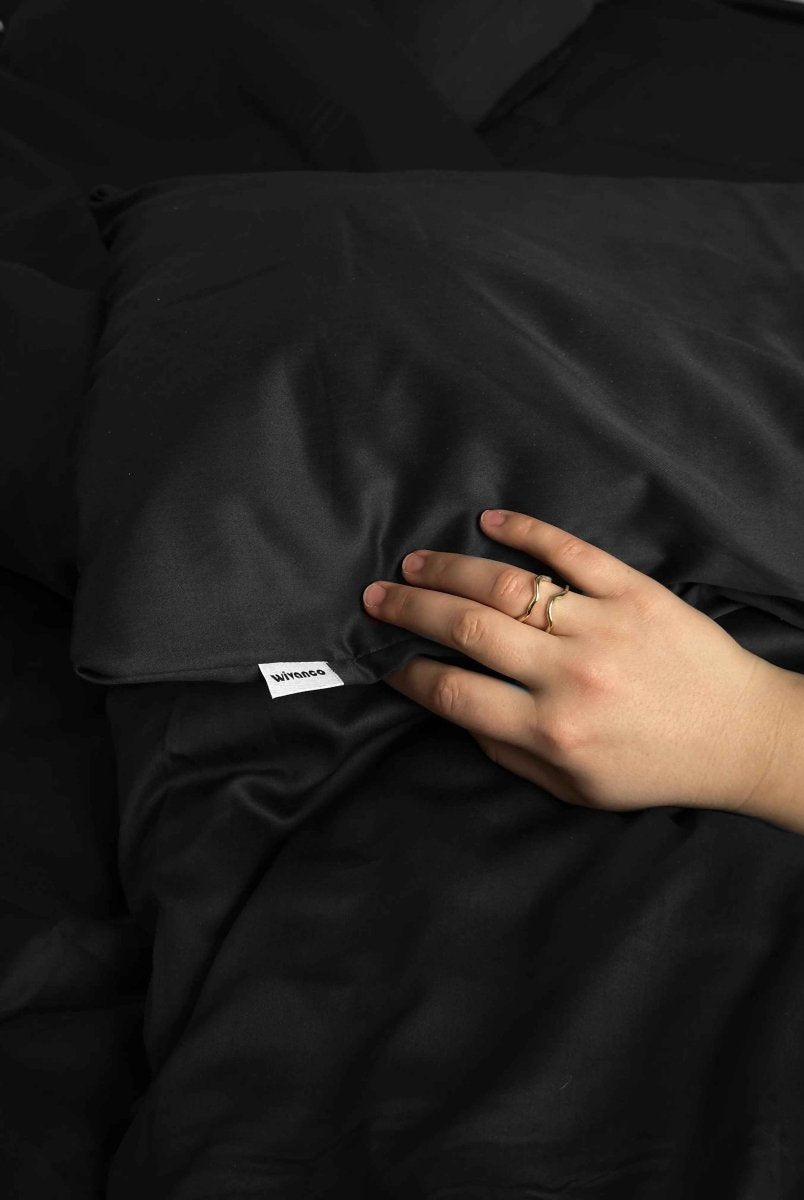 Pościel Satynowa Czarna – 100% Bawełna Turecka, 140g, Minimalistyczna Elegancja