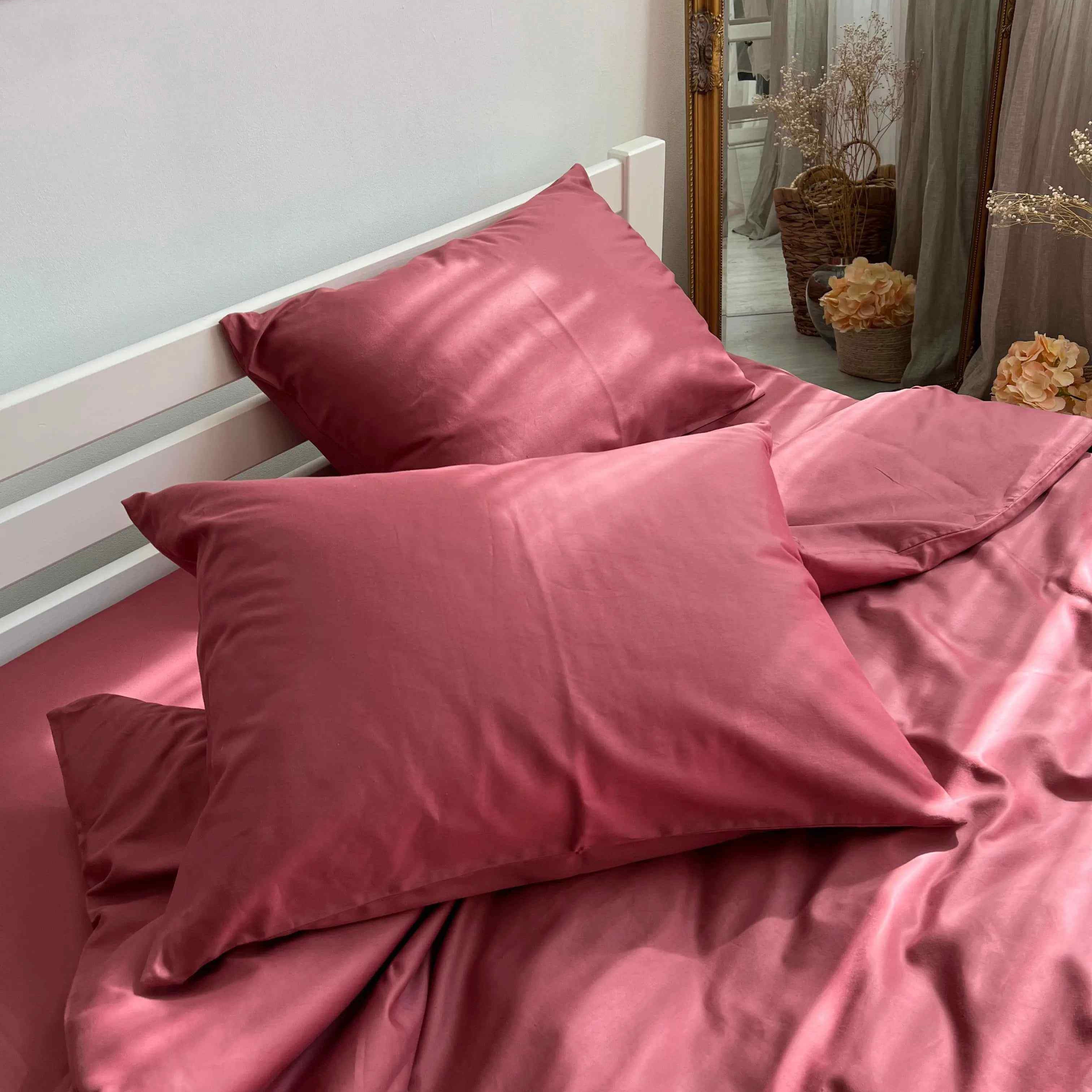 Pościel Satynowa Rose Wine – 100% Bawełna Turecka, 140g, Styl Hotelowy