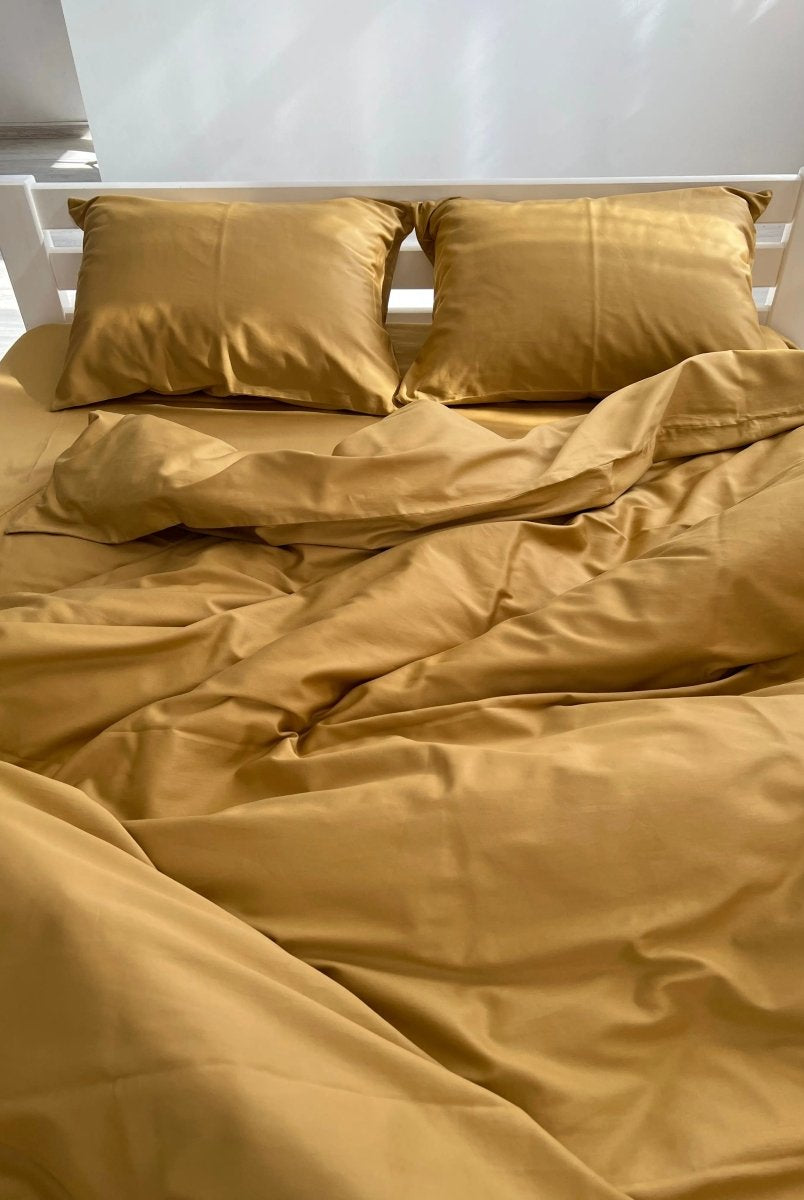 Pościel Satynowa Musztardowa – 100% Bawełna Turecka, 140g, Luksus Hotelowy Wivanco Bedding
