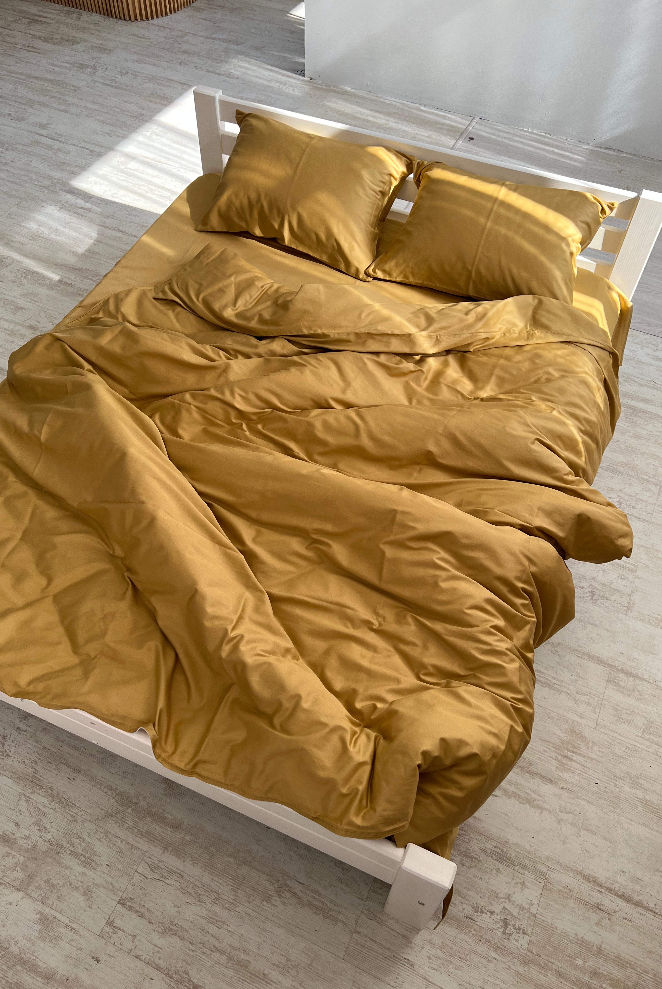 luksusowa pościel satynowaPościel Satynowa Musztardowa – 100% Bawełna Turecka, 140g, Luksus Hotelowy - Wivanco Bedding