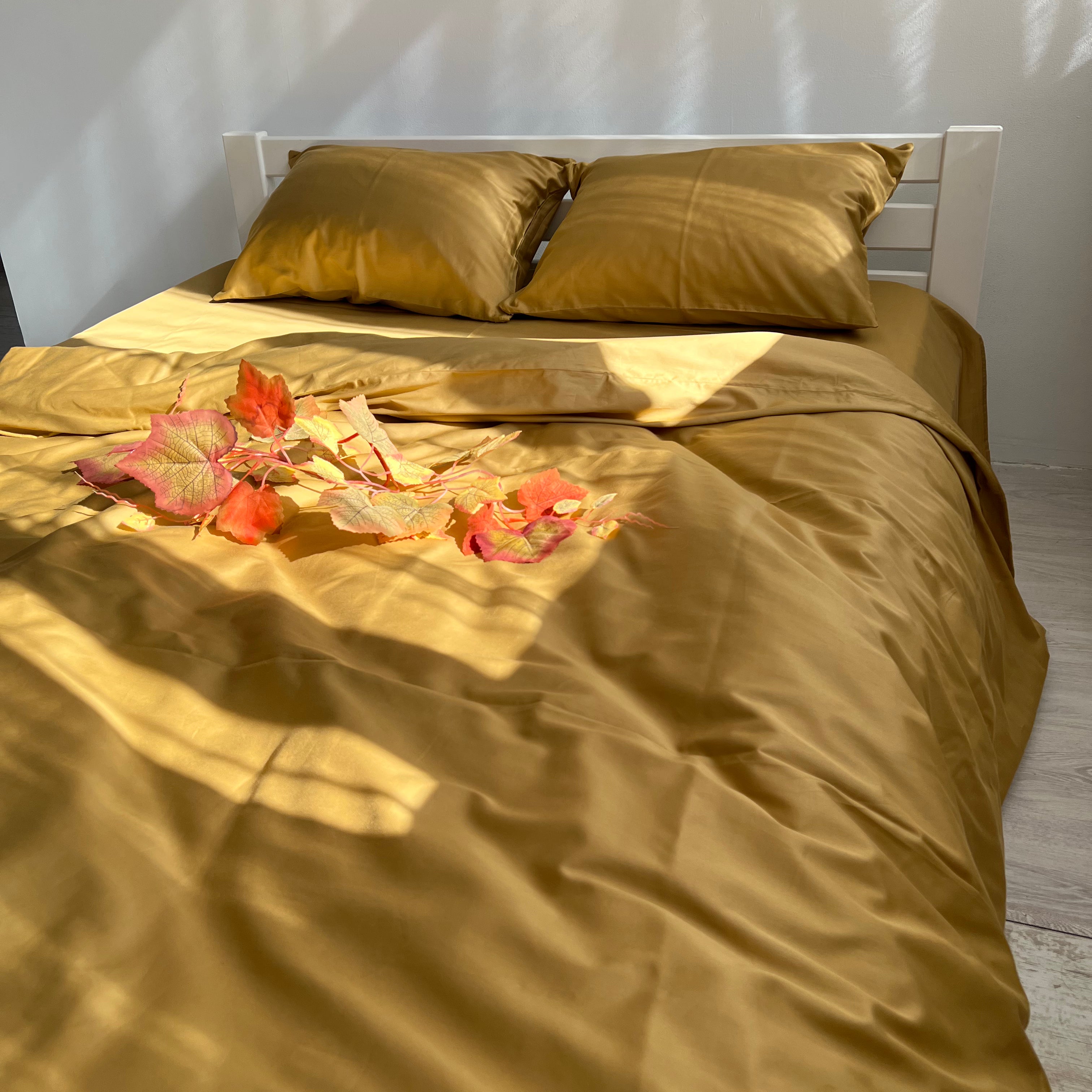 luksusowa pościel satynowaPościel Satynowa Musztardowa – 100% Bawełna Turecka, 140g, Luksus Hotelowy - Wivanco Bedding