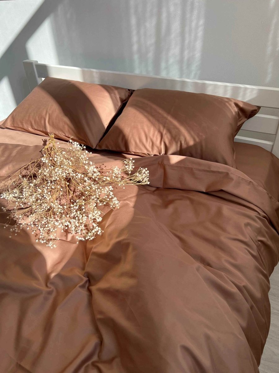 Pościel Satynowa Kolor Miedziany – 100% Bawełna Turecka, 140g, Luksus Hotelowy