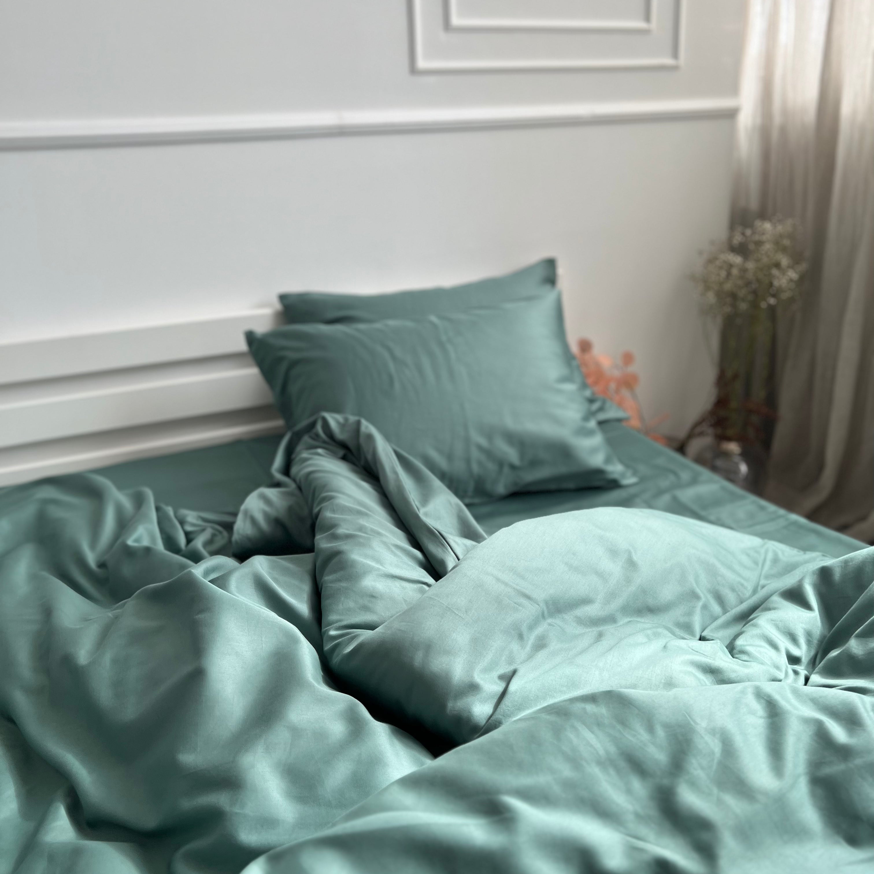 luksusowa pościel satynowaPościel Satynowa Petrolowa – 100% Bawełna Turecka, 140g, Luksus Hotelowy - Wivanco Bedding