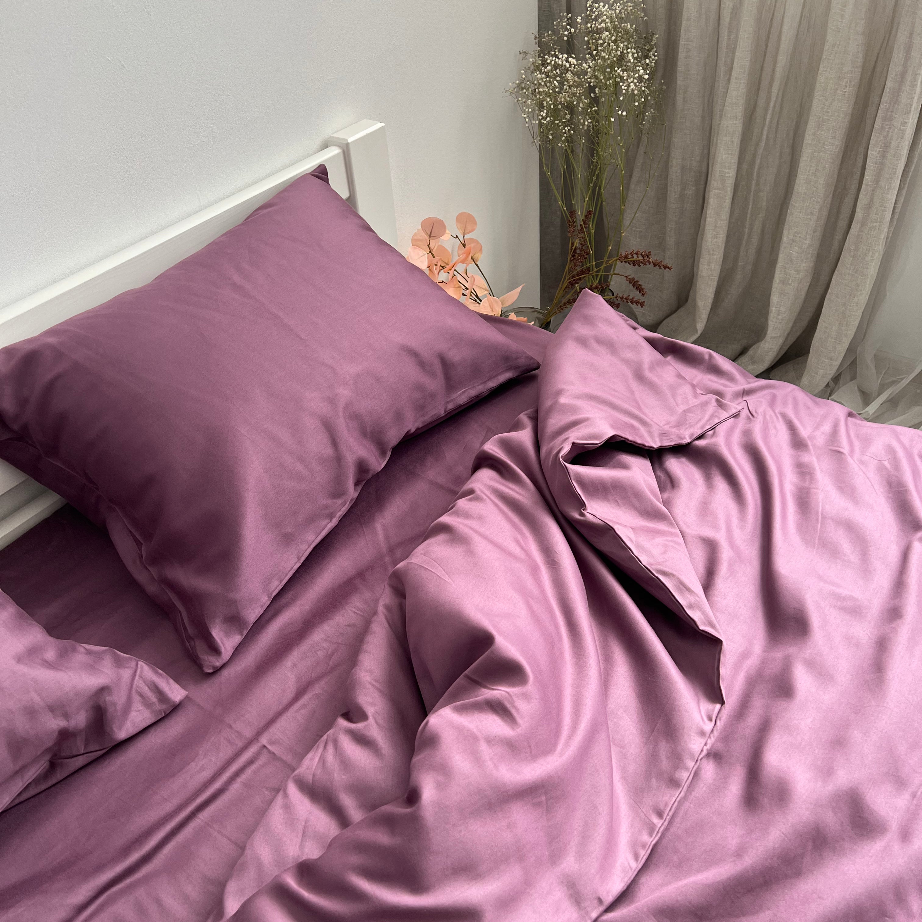 luksusowa pościel satynowaPościel Satynowa Bakłażanowa – 100% Bawełna Turecka, 140g, Luksusowa Jakość - Wivanco Bedding