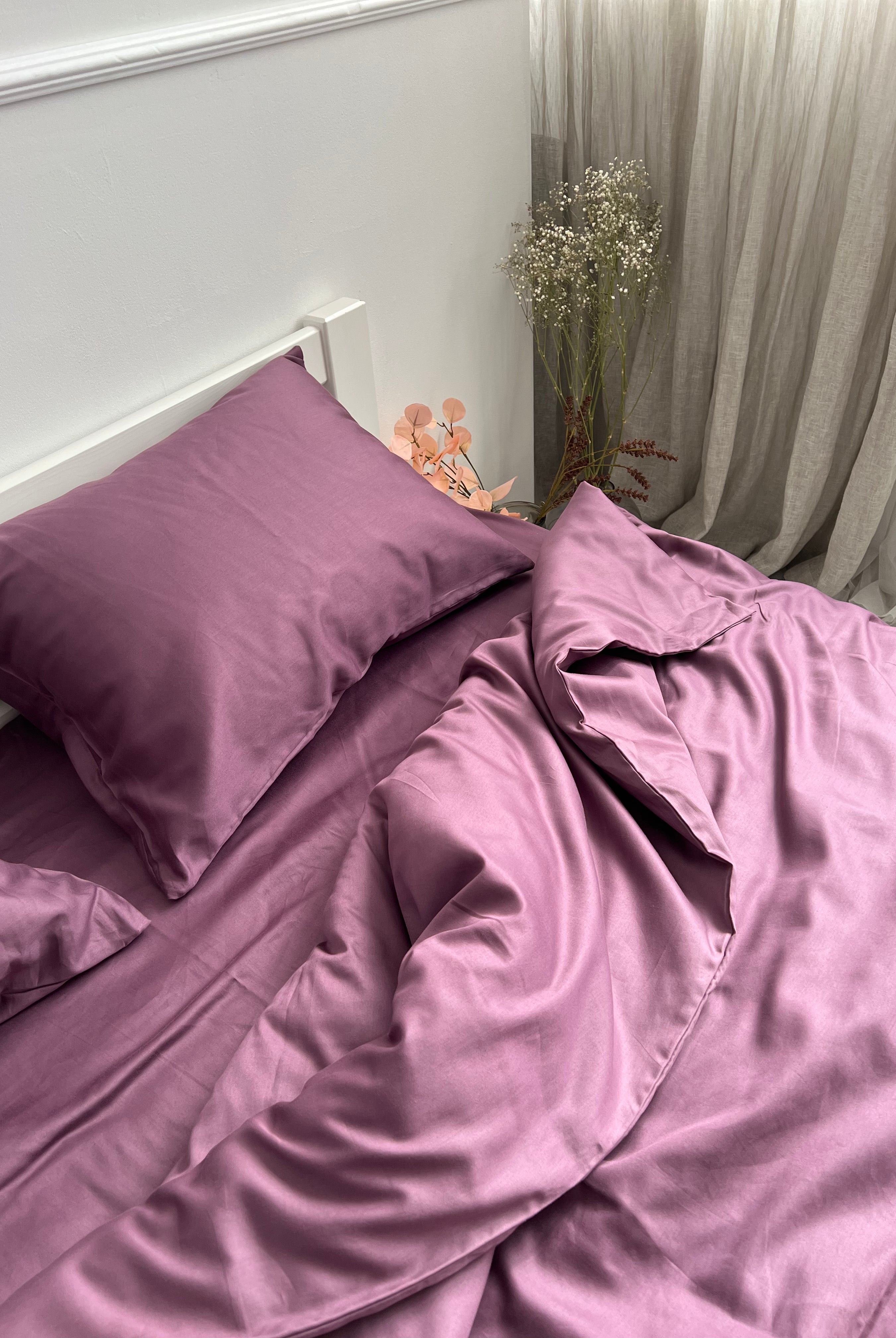 luksusowa pościel satynowaPościel Satynowa Bakłażanowa – 100% Bawełna Turecka, 140g, Luksusowa Jakość - Wivanco Bedding