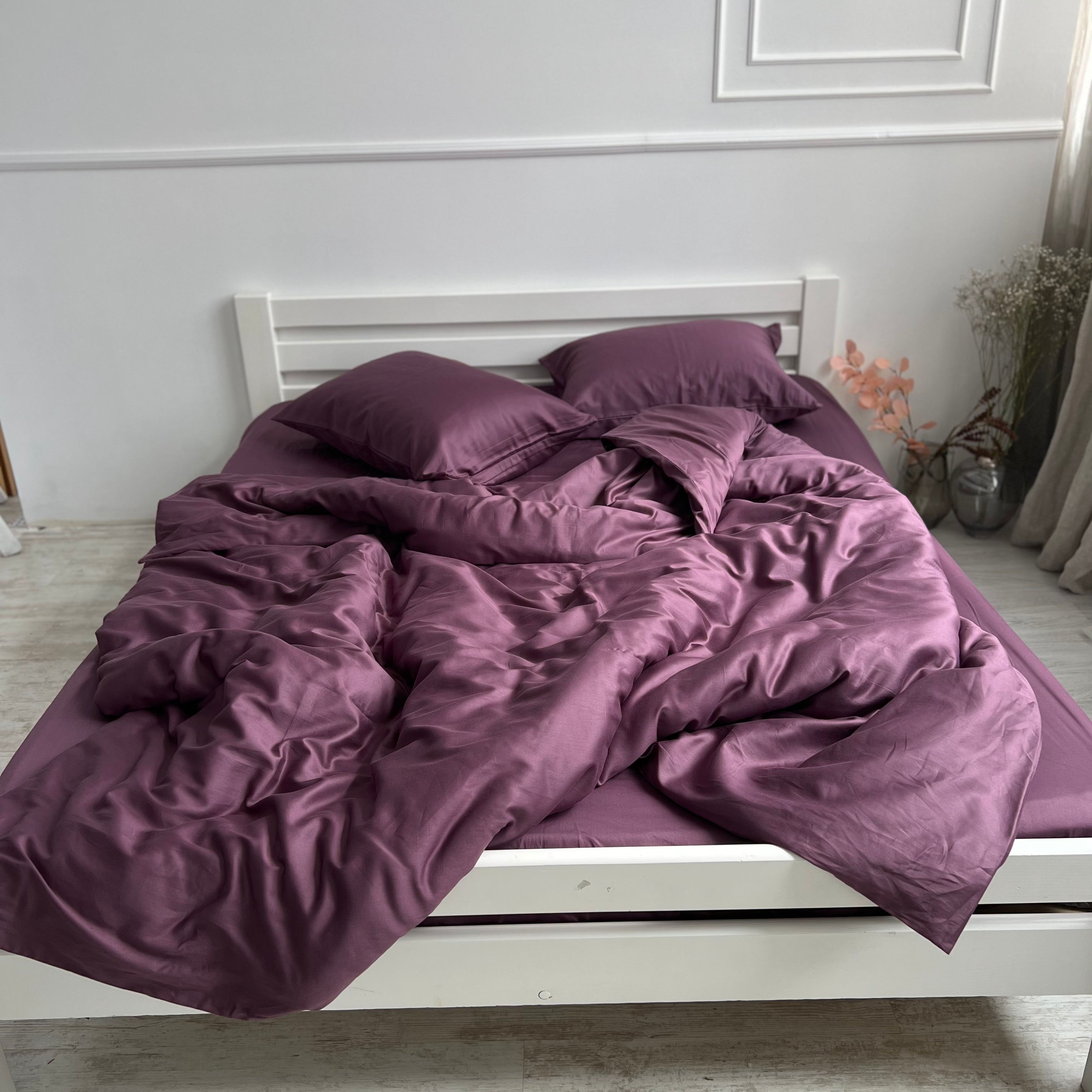 luksusowa pościel satynowaPościel Satynowa Bakłażanowa – 100% Bawełna Turecka, 140g, Luksusowa Jakość - Wivanco Bedding