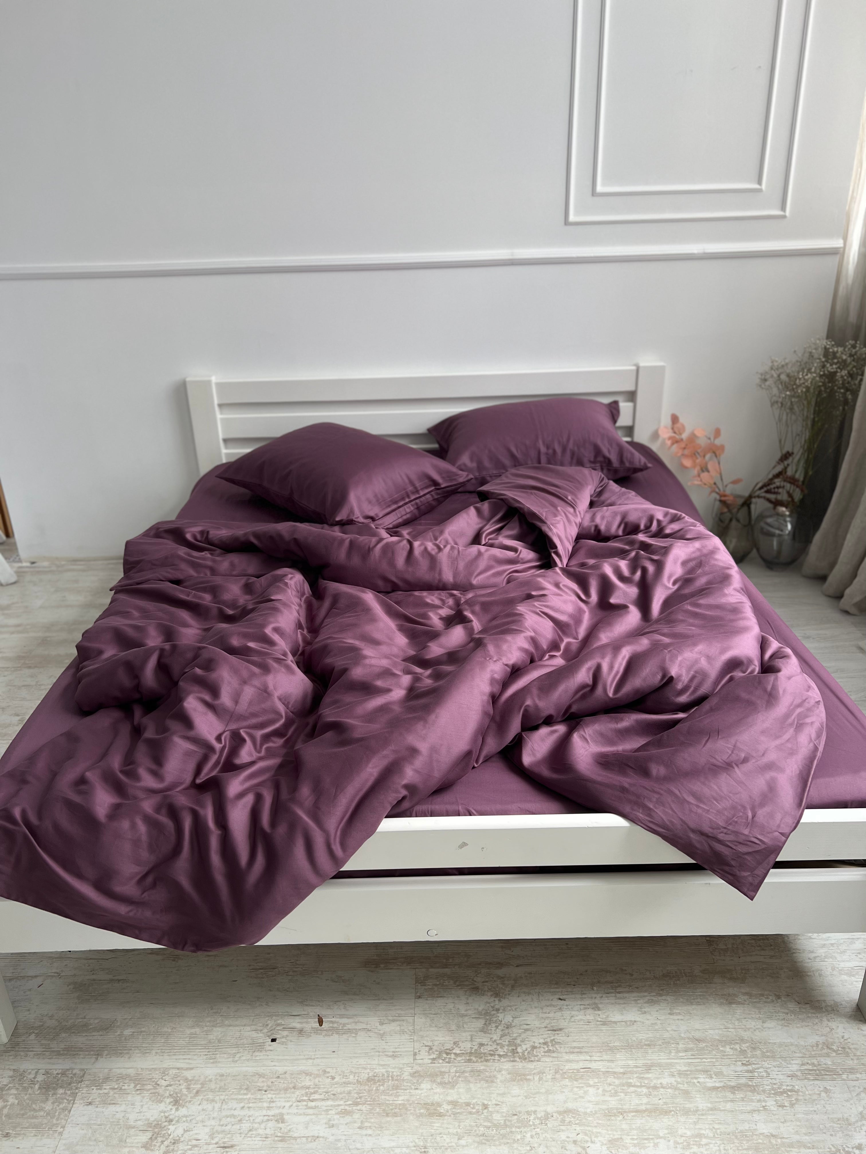 luksusowa pościel satynowaPościel Satynowa Bakłażanowa – 100% Bawełna Turecka, 140g, Luksusowa Jakość - Wivanco Bedding