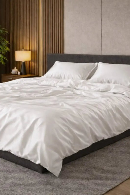 Pościel Satynowa Biała – 100% Bawełna Turecka, 140g, Luksusowa Jakość Wivanco Bedding