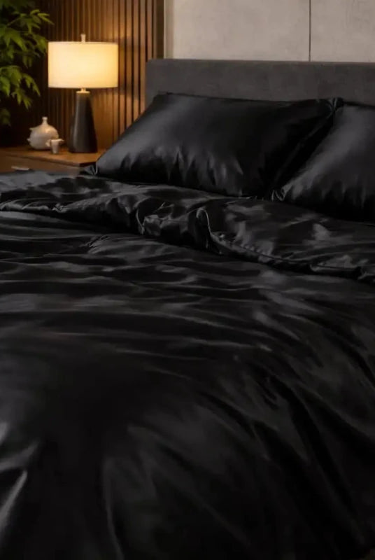 Pościel Satynowa Czarna – 100% Bawełna Turecka, 140g, Minimalistyczna Elegancja Wivanco Bedding