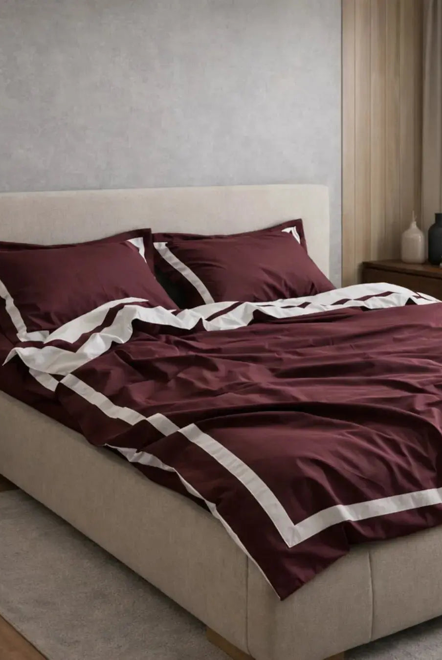 Pościel z Merceryzowanej Satyny – Brązowy & biały, 100% Bawełna Turecka, 140 g/m², Edycja Exclusive Wivanco Bedding