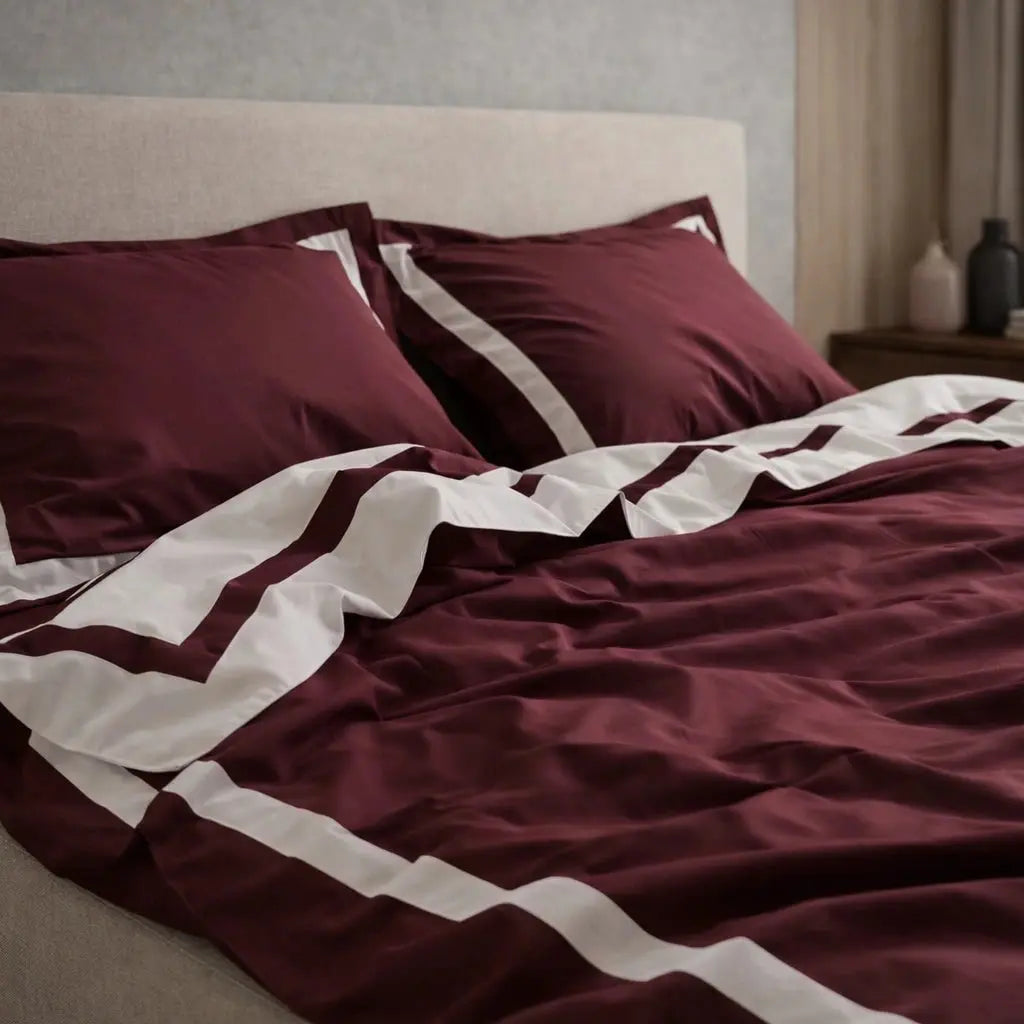 Pościel z Merceryzowanej Satyny – Brązowy & biały, 100% Bawełna Turecka, 140 g/m², Edycja Exclusive Wivanco Bedding