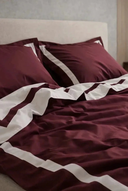 Pościel z Merceryzowanej Satyny – Brązowy & biały, 100% Bawełna Turecka, 140 g/m², Edycja Exclusive Wivanco Bedding