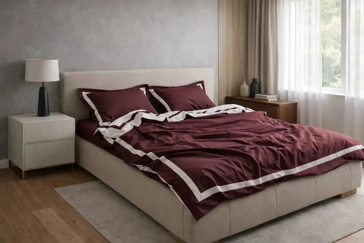 Pościel z Merceryzowanej Satyny – Brązowy & biały, 100% Bawełna Turecka, 140 g/m², Edycja Exclusive Wivanco Bedding