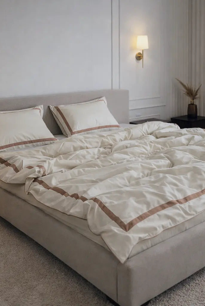Pościel z Merceryzowanej Satyny – Champagne & Kakao, 100% Bawełna Turecka, 140 g/m², Edycja Exclusive Wivanco Bedding