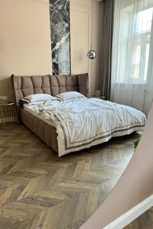 Pościel z Merceryzowanej Satyny – Biały & Latte , 100% Bawełna Turecka, 140 g/m², Edycja Exclusive Wivanco Bedding