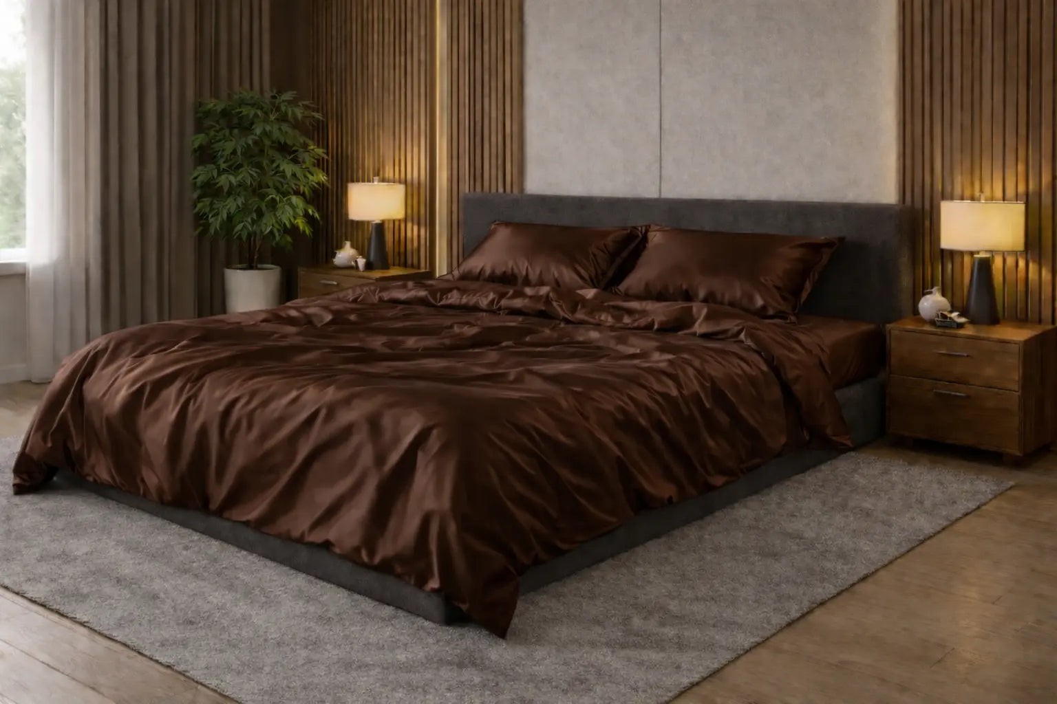 Pościel Satynowa Czekoladowa – 100% Bawełna Turecka, 140g, Luksusowa Jakość Wivanco Bedding