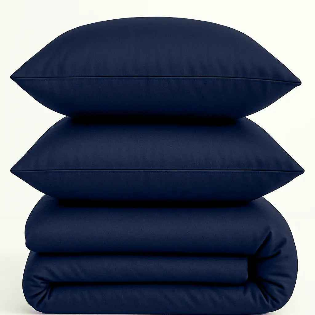 Pościel Satynowa Granatowa – 100% Bawełna Turecka, 140g, Hotelowy Komfort