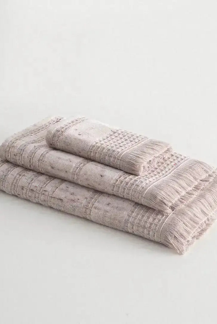 Zestaw 3 ręczników Maia – 100% Organiczna Turecka Bawełna, Różowy puder Wivanco Bedding