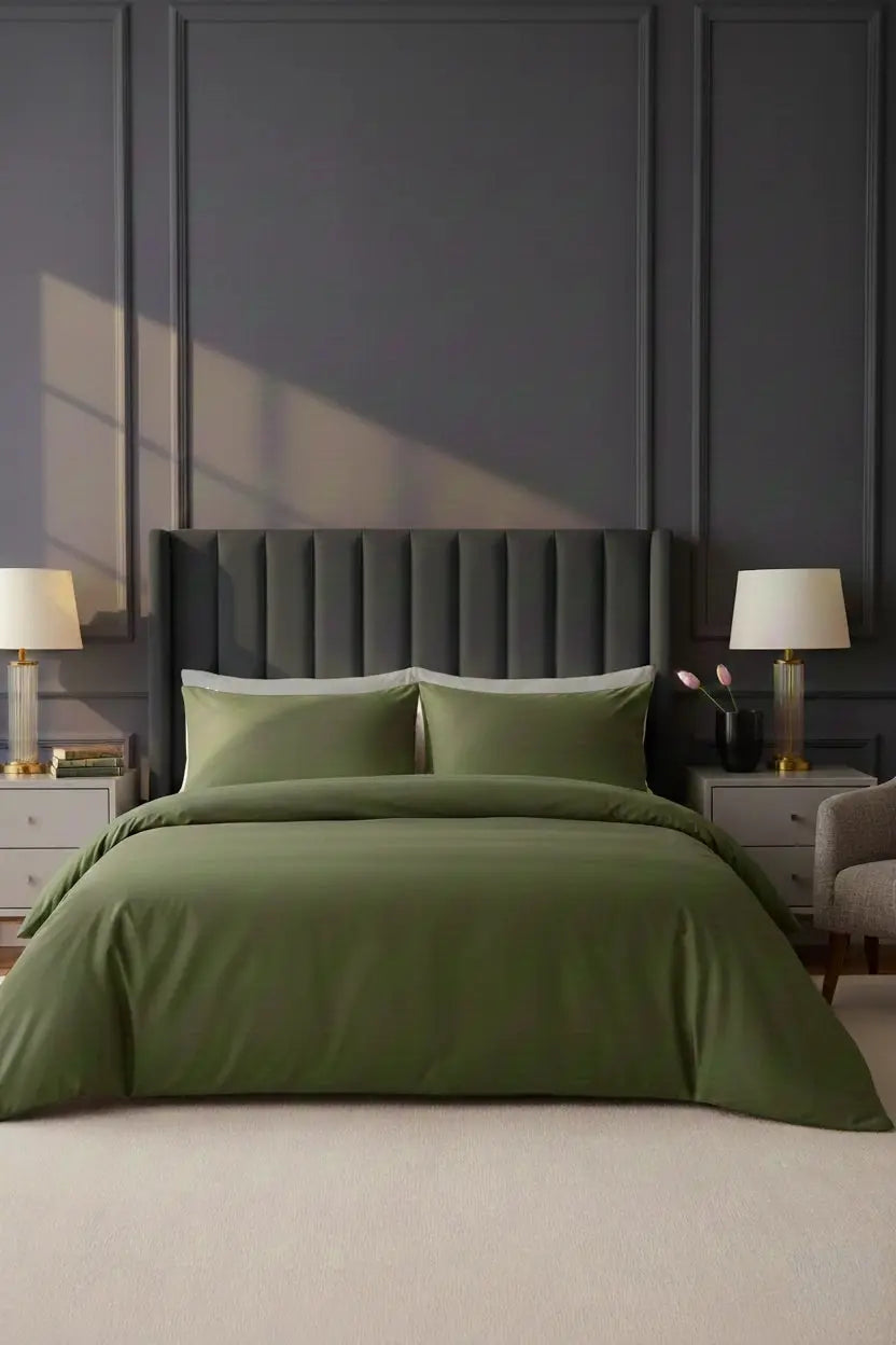 Pościel Satynowa Oliwkowa – 100% Bawełna Turecka, 140g, Luksus Hotelowy Wivanco Bedding