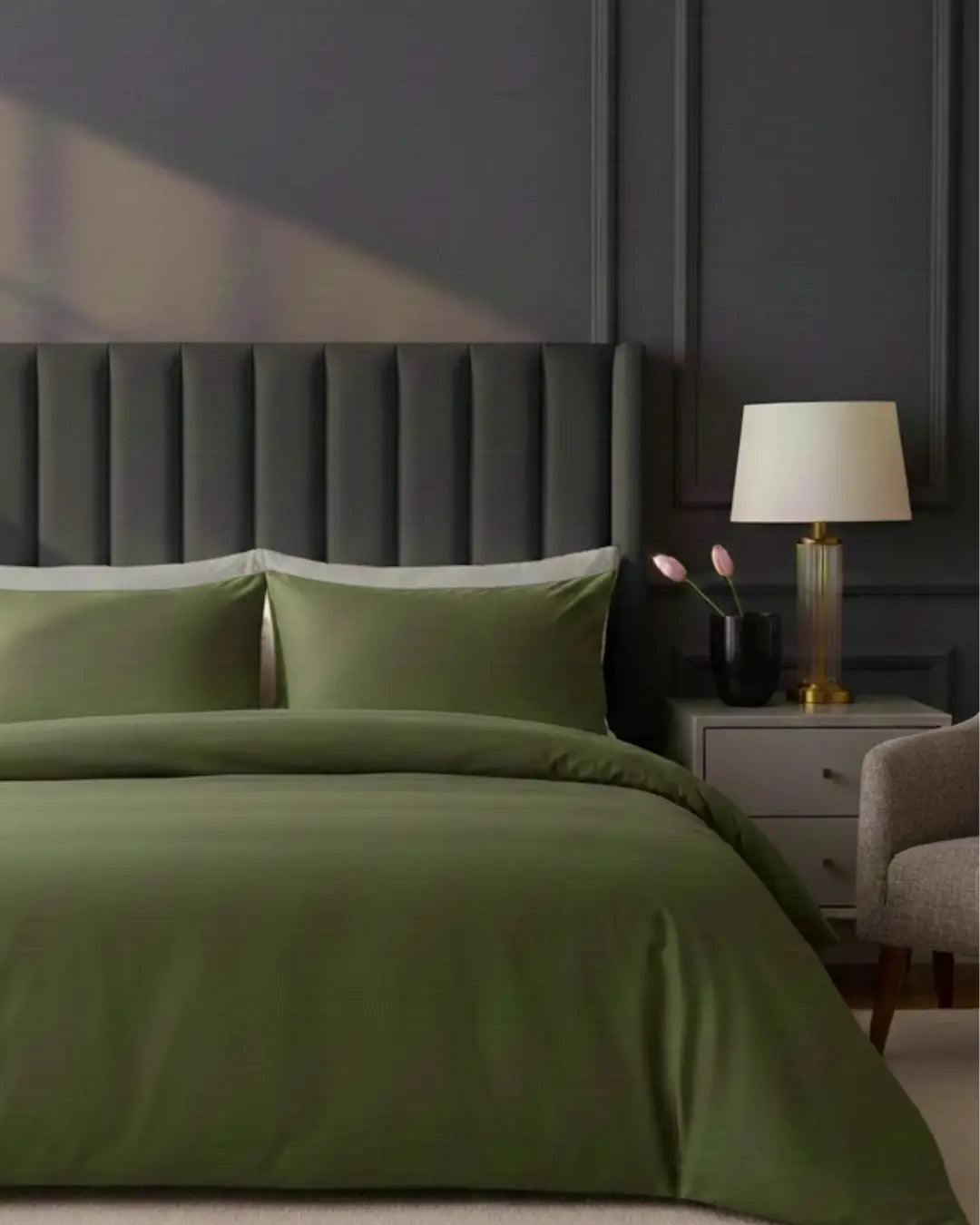 Pościel Satynowa Oliwkowa – 100% Bawełna Turecka, 140g, Luksus Hotelowy Wivanco Bedding