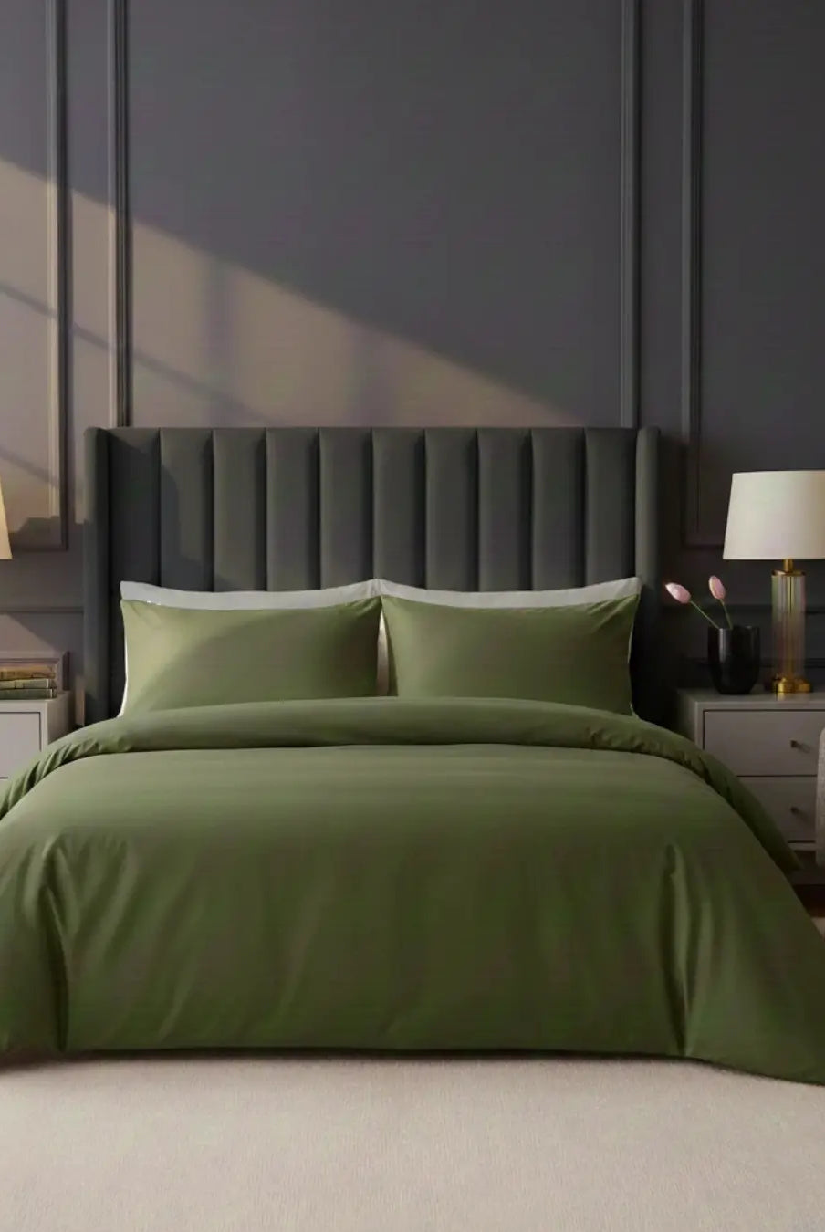 Pościel Satynowa Oliwkowa – 100% Bawełna Turecka, 140g, Luksus Hotelowy Wivanco Bedding