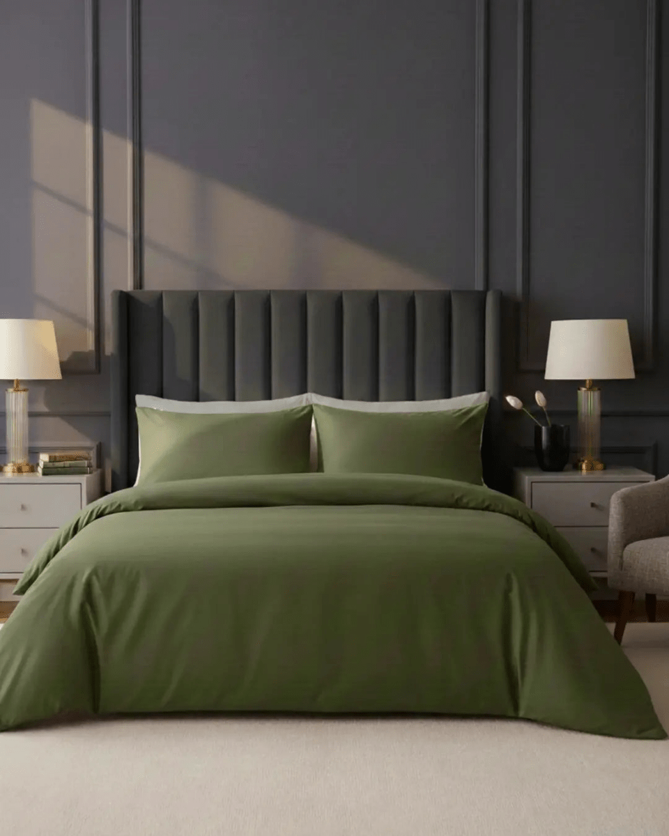 Pościel Satynowa Oliwkowa – 100% Bawełna Turecka, 140g, Luksus Hotelowy Wivanco Bedding