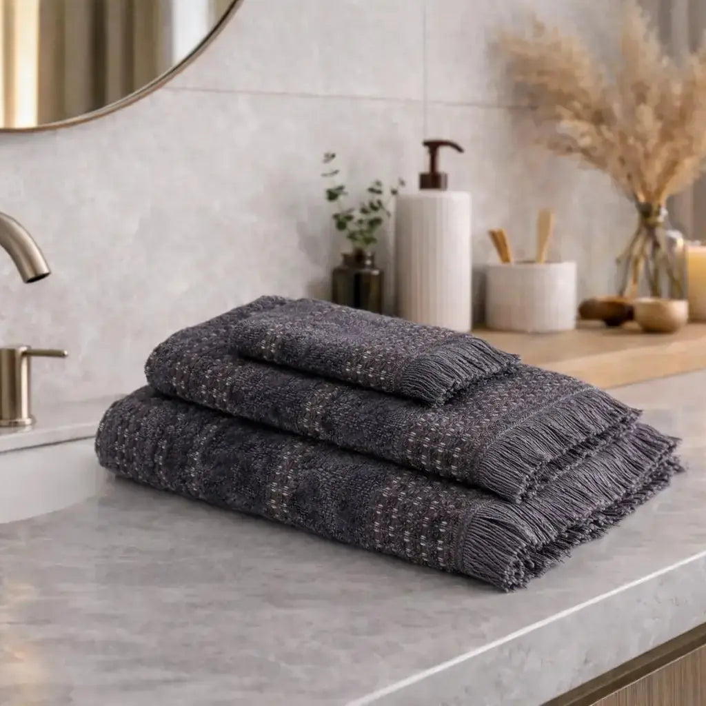 Zestaw 3 ręczników Zeus – 100% Organiczna Turecka Bawełna, Antracyt Wivanco Bedding