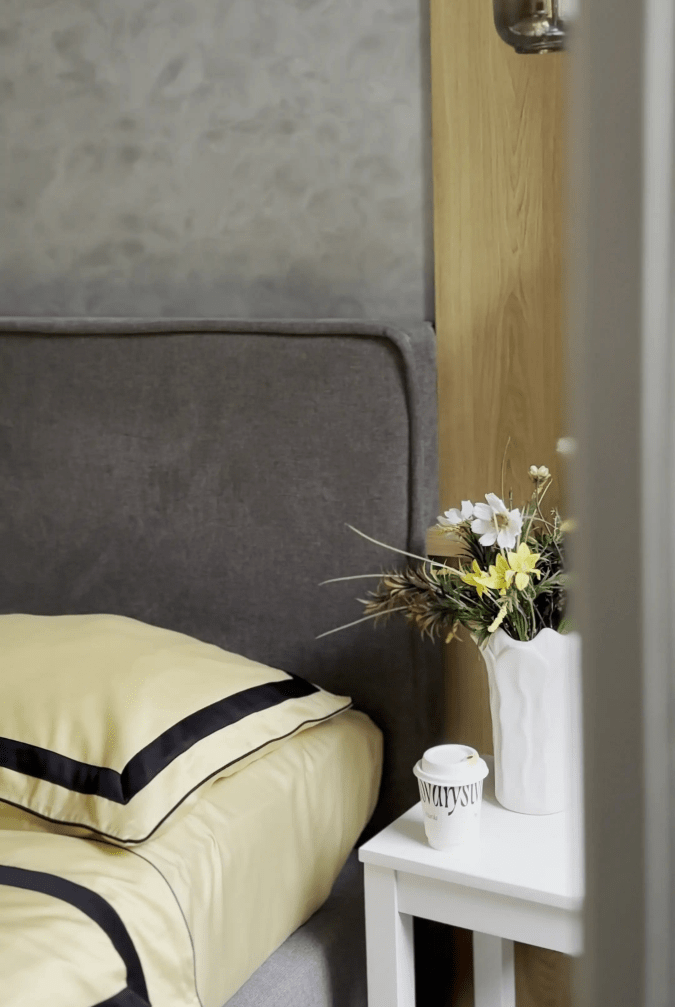 Pościel z Merceryzowanej Satyny – Jasnożółty & Czarny ,100% Bawełna Turecka, 140 g/m², Edycja Exclusive Wivanco Bedding