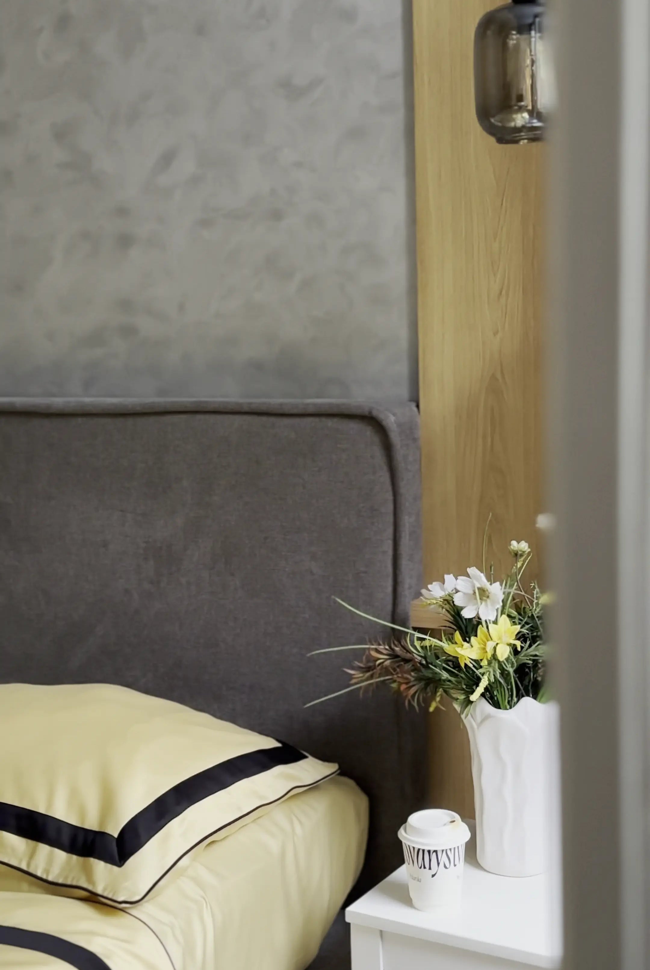 Pościel z Merceryzowanej Satyny – Jasnożółty & Czarny ,100% Bawełna Turecka, 140 g/m², Edycja Exclusive Wivanco Bedding